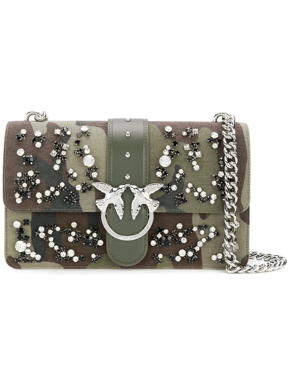Pinko Love camouflage shoulder bag - Green | FarFetch Global