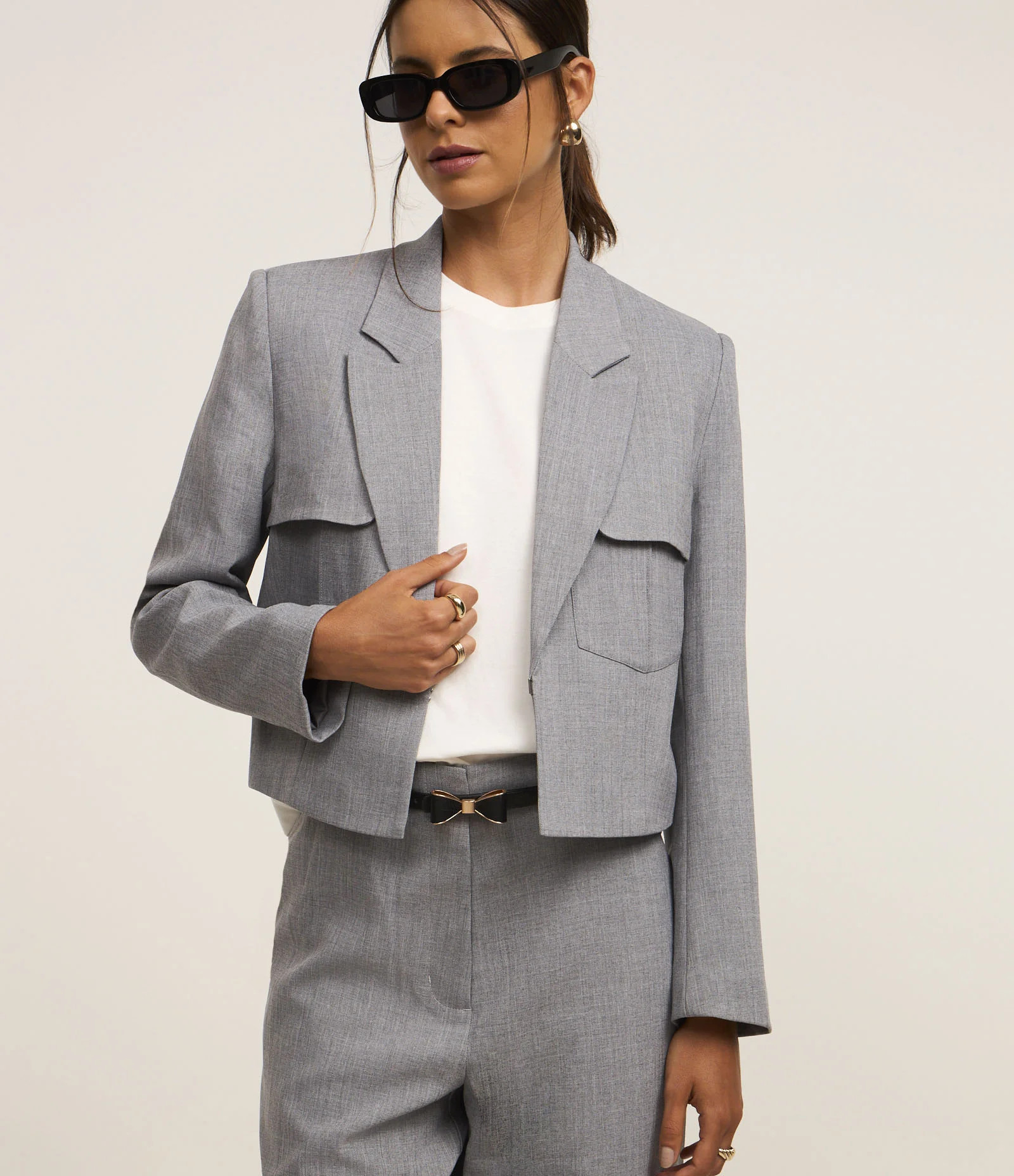 Blazer Alfaiatado com Bolsos Frontais Cinza - Lojas Renner | Renner (BR)