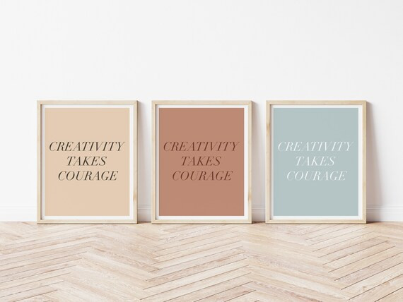 CREATIVITY TAKES COURAGE Printable Art Motivational Quote | Etsy | Etsy (US)