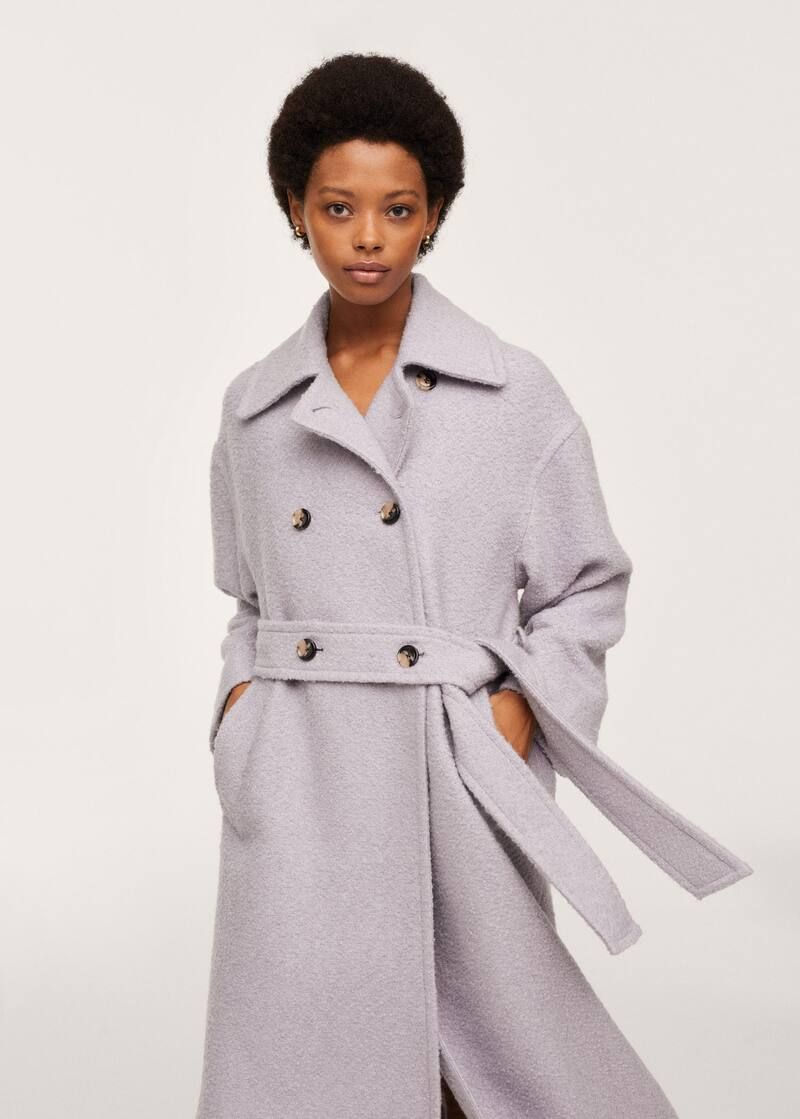 Woolen coat with belt | MANGO (US)