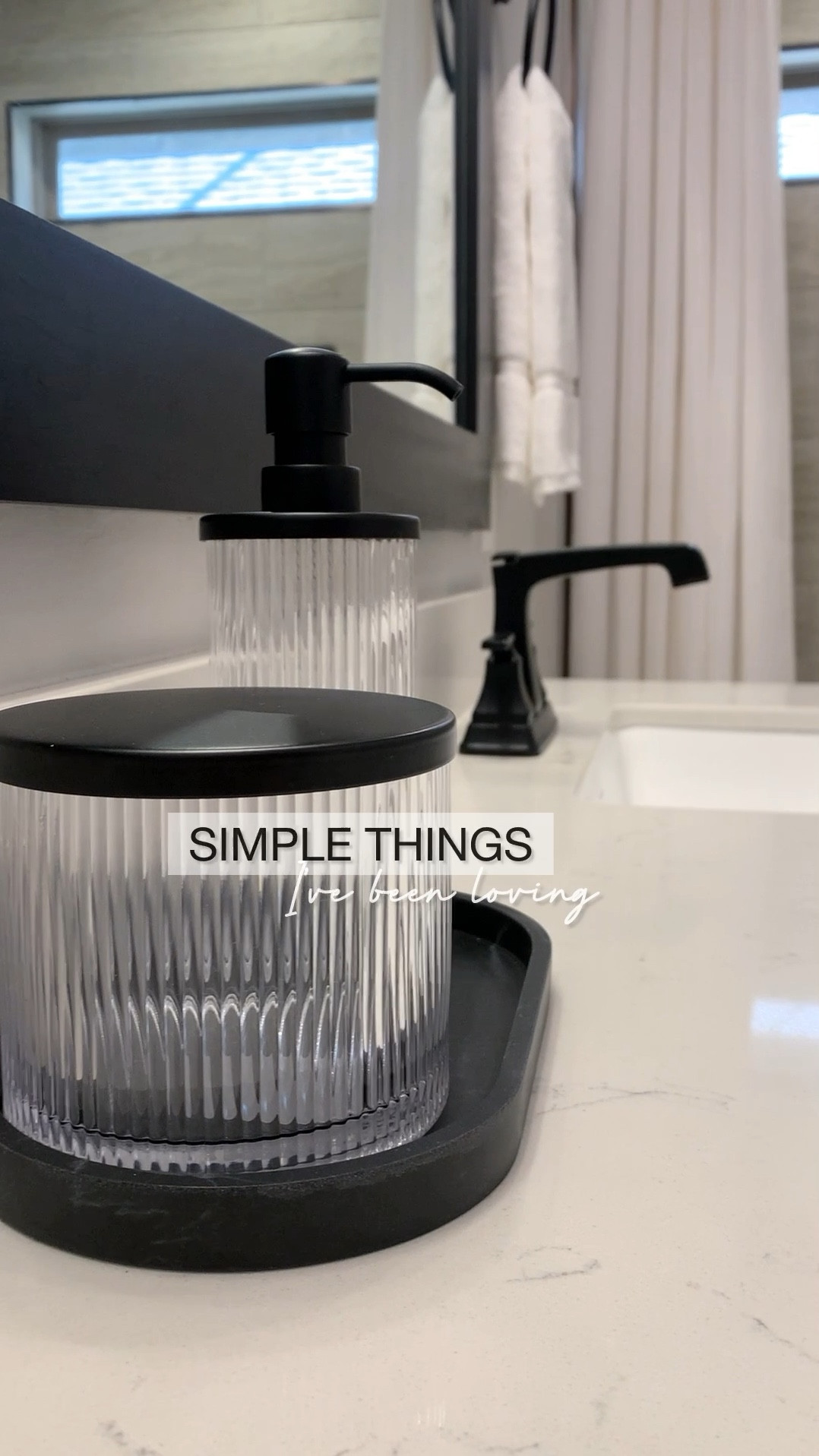 Ribbed glass anything has been my recent new favorite! I’ve linked as many items as I could from our bathroom with exact items & alternatives. 

Bathroom style, bathroom decor, soap dispenser, bathroom tray, marbled tray, soap dispenser, elegant decor, glass decor, bathroom design, hand towels, bathroom runner, washable runner

#LTKhome #LTKfindsunder50 #LTKstyletip