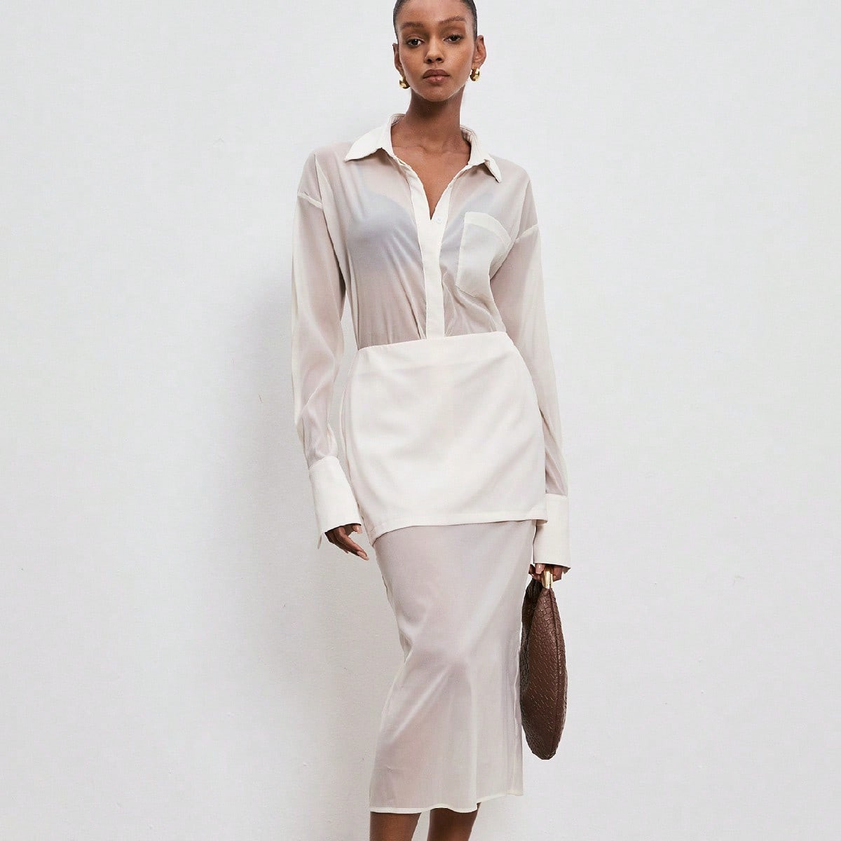 Sheer blouse  | SHEIN