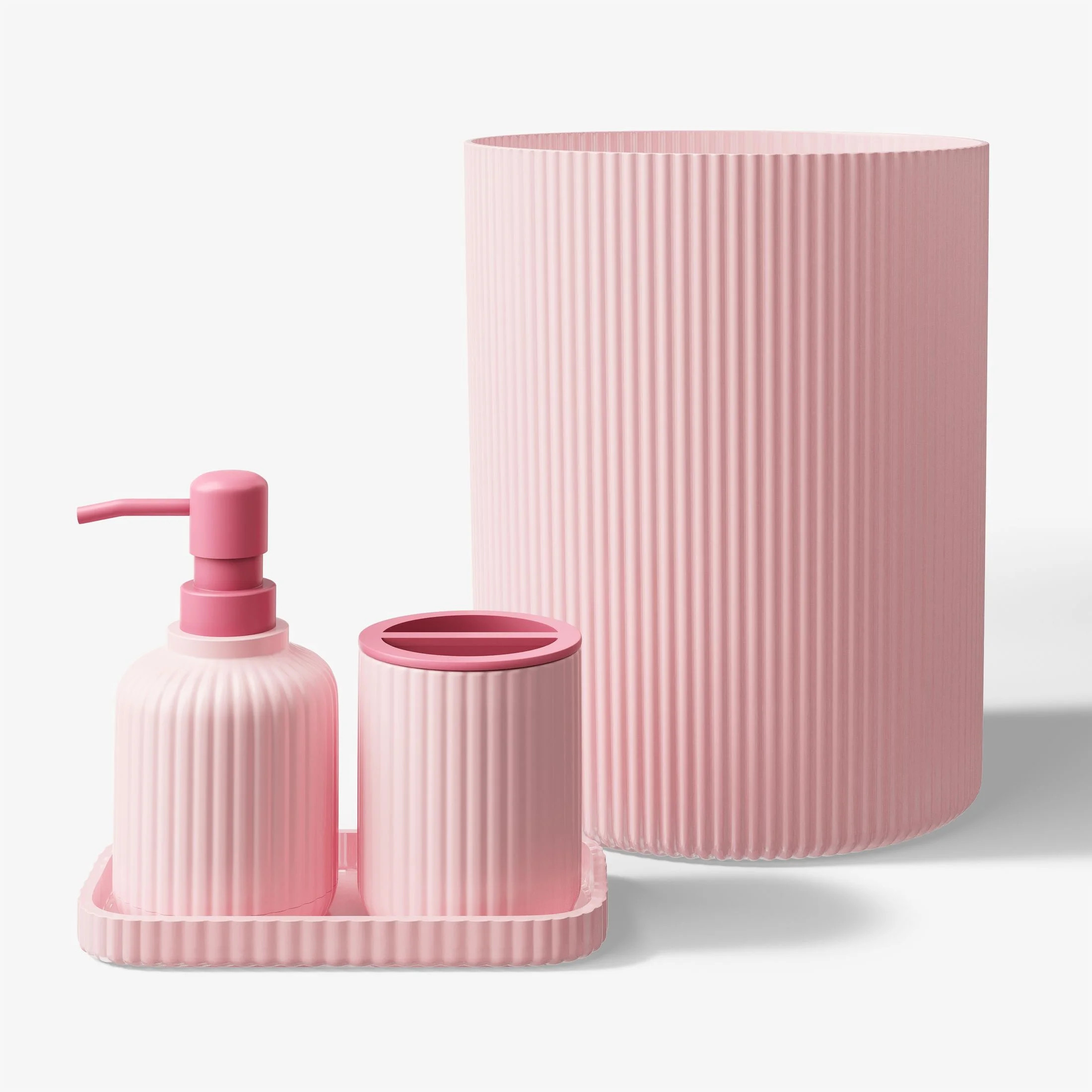 Mainstays Kids Bath Accessory Set, 4 Pieces, Light Pink - Walmart.com | Walmart (US)