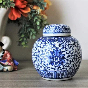 Asian Ginger Jar With Lid Vintage Porcelain Small Jar Ceramic | Etsy | Etsy (US)