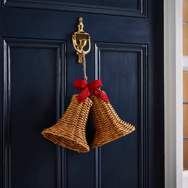 Natural Hanging Rattan Bells | Dunelm