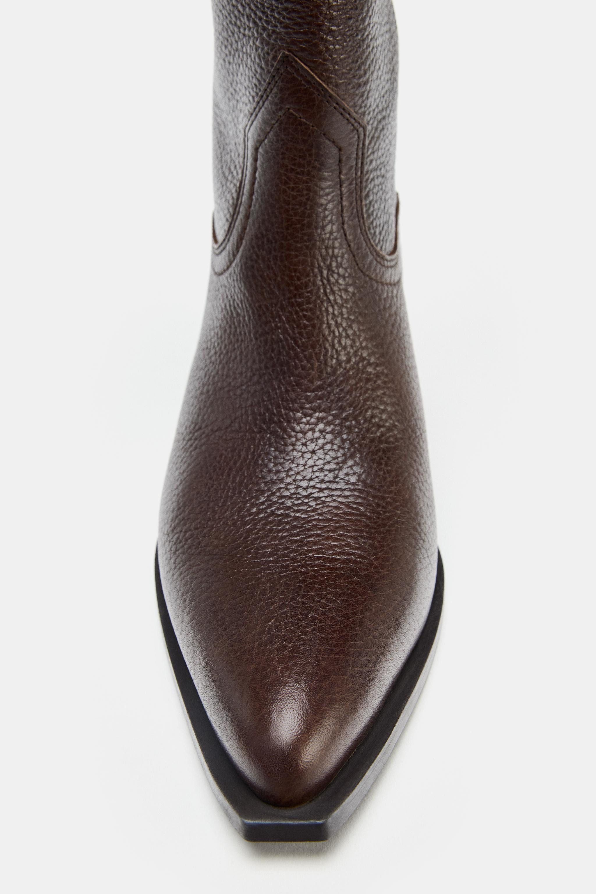 LEATHER HIGH BOOTS | Zara US