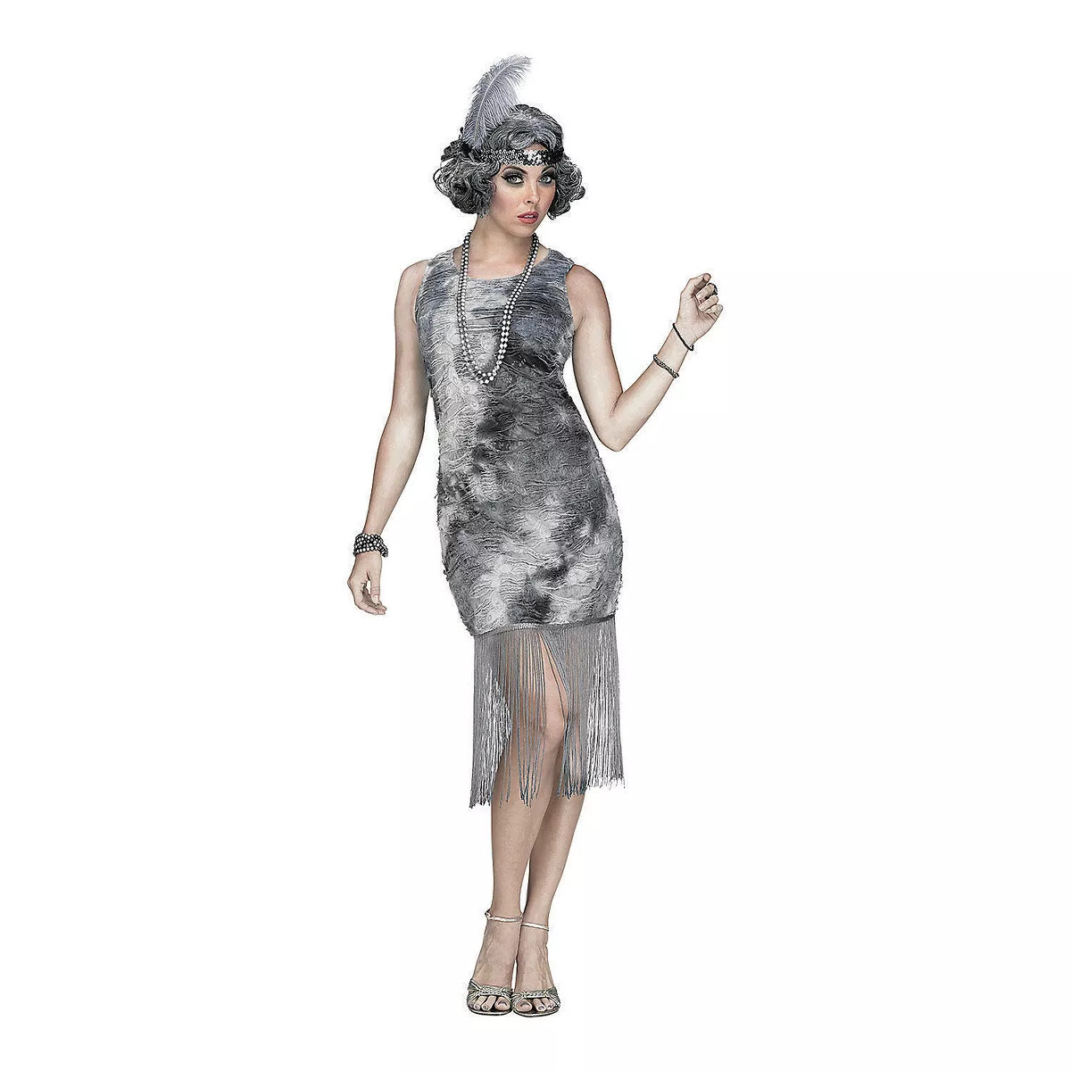 Halloween Express Women's Ghostly Flapper Halloween Costume - Size Small - Gray | Target