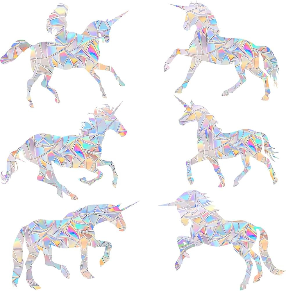 8 Pieces Unicorn Window Clings - Anti-Collision Window Decals to Save Birds from Window Collision... | Amazon (US)