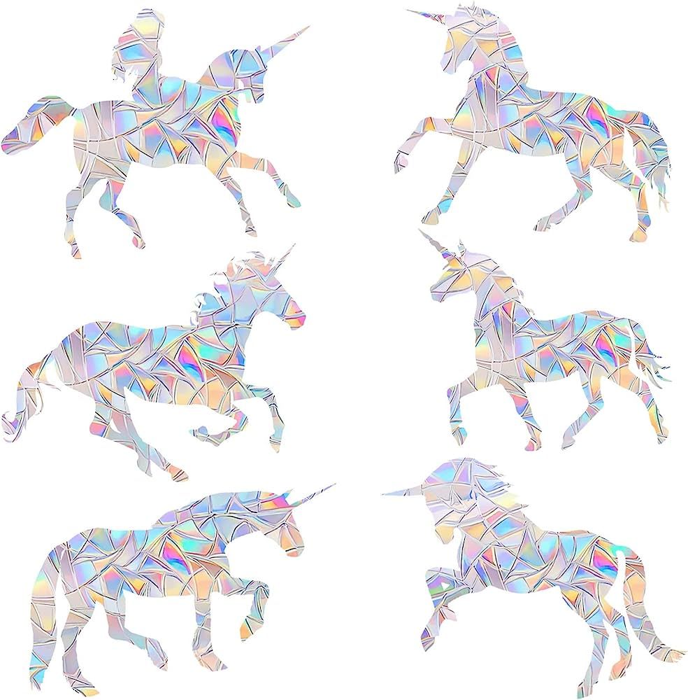 8 Pieces Unicorn Window Clings - Anti-Collision Window Decals to Save Birds from Window Collision... | Amazon (US)