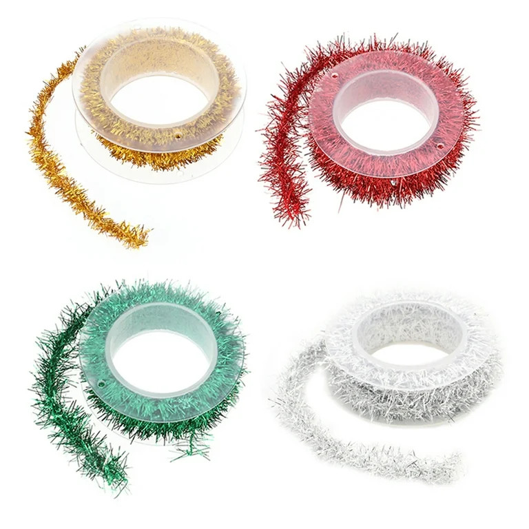4Pcs Christmas Thin Tinsel Garlands 3m Metallic Garland Decoration for Party | Walmart (US)