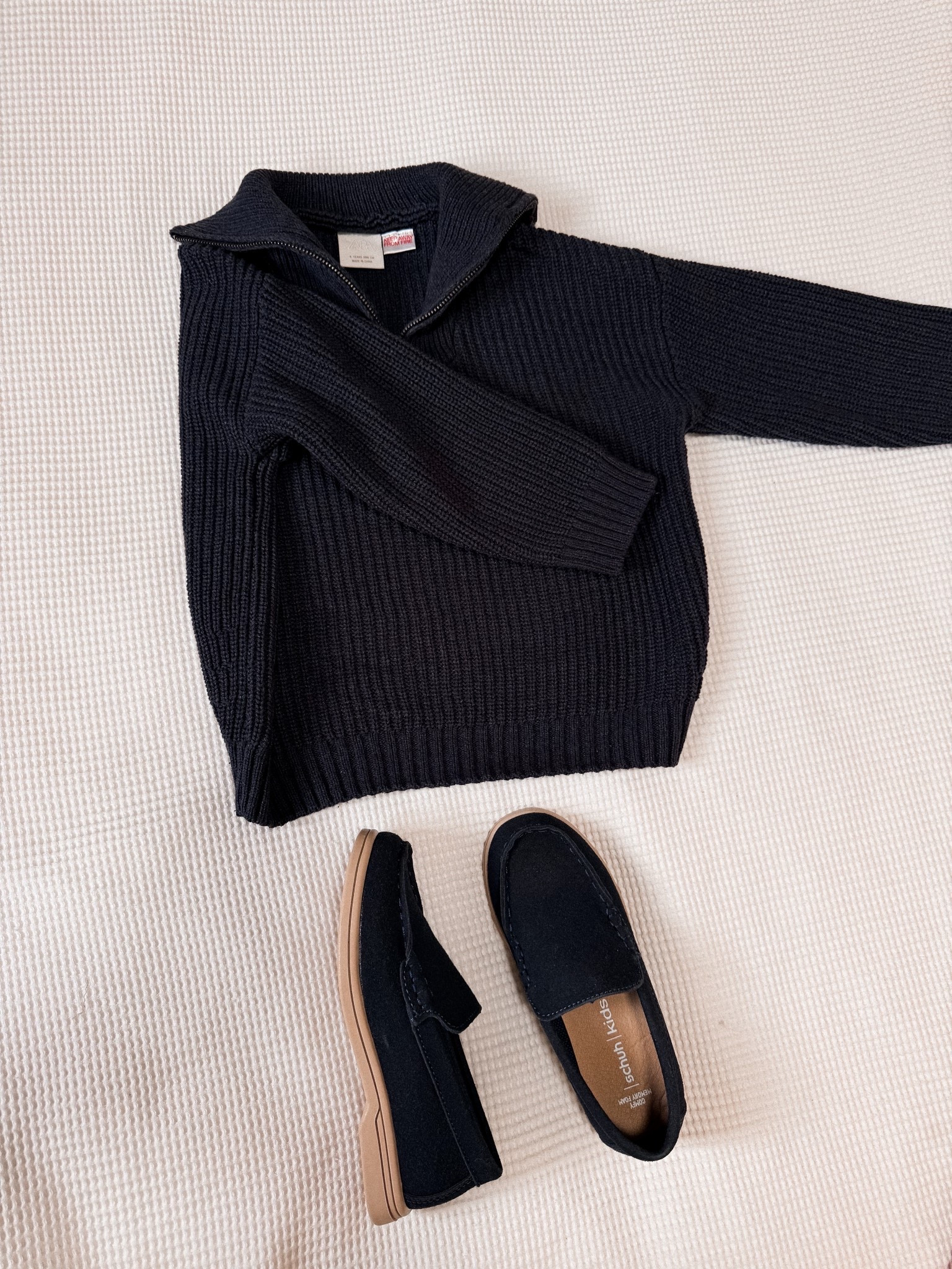 Toddler boy autumn zip jumper and loafers 
Age 1-6years old 