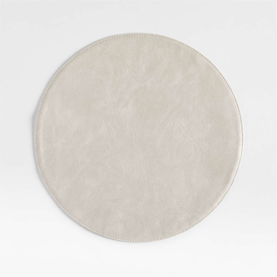 Maxwell Grey Easy-Clean Vinyl Round Placemat + Reviews | Crate & Barrel | Crate & Barrel