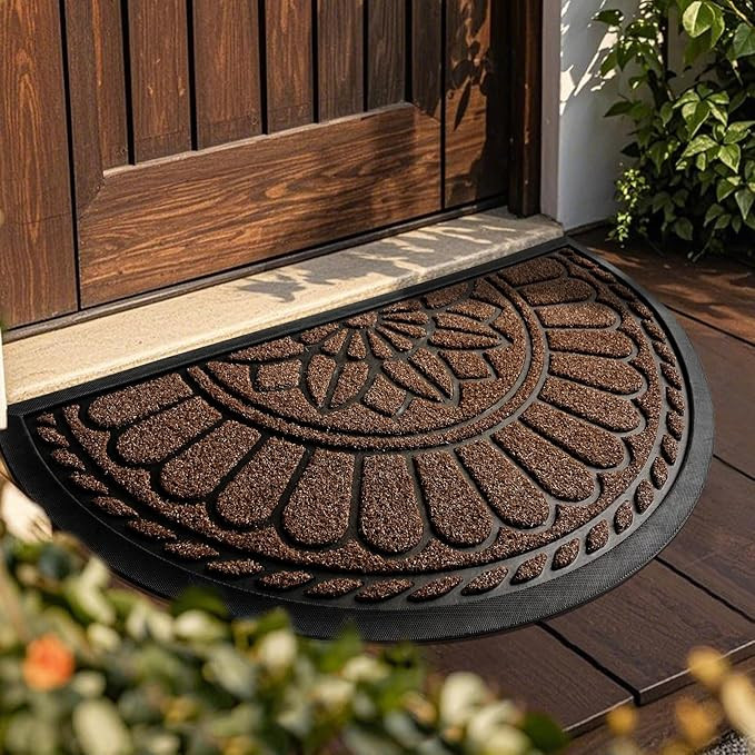 Mibao Front Door Mat Indoor Outdoor Entrance, Semicircular Entrance Mat, Half Round Waterproo Non... | Amazon (US)