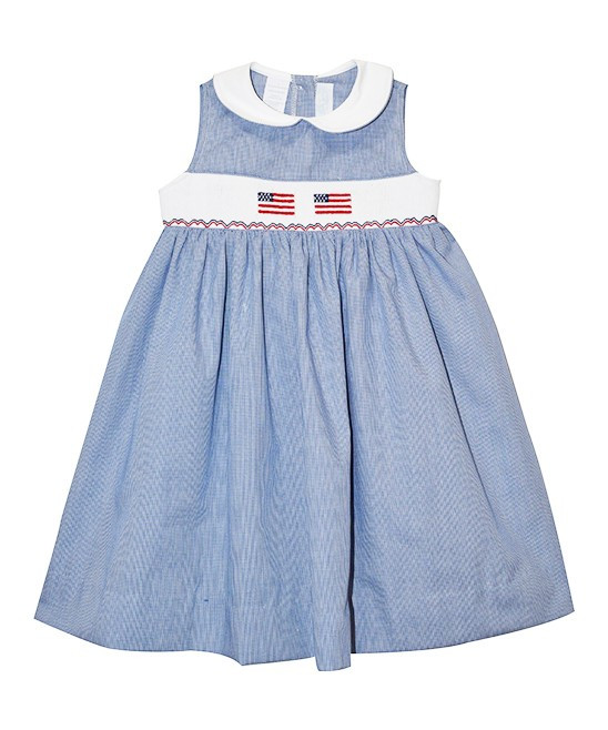 Blue & White Flag Smocked Babydoll Dress - Infant, Toddler & Girls | zulily