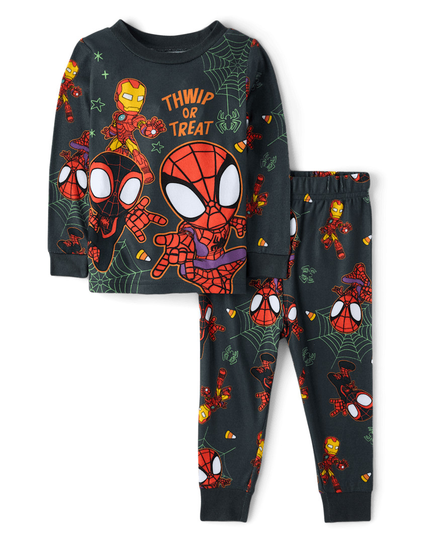 The Children's Place Baby And Toddler Spidey™ Halloween Snug Fit Pajamas | Size 18-24 M | Polyester/Spandex | The Children's Place