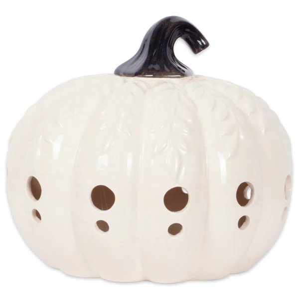 Sigmon Large Pumpkin with Leaves Lantern | Wayfair North America
