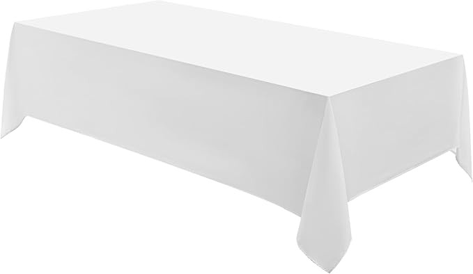 Rectangle Tablecloths 90x156 Inch 1 Pack White Tablecloth Washable Decorative Linen Polyester Tab... | Amazon (US)