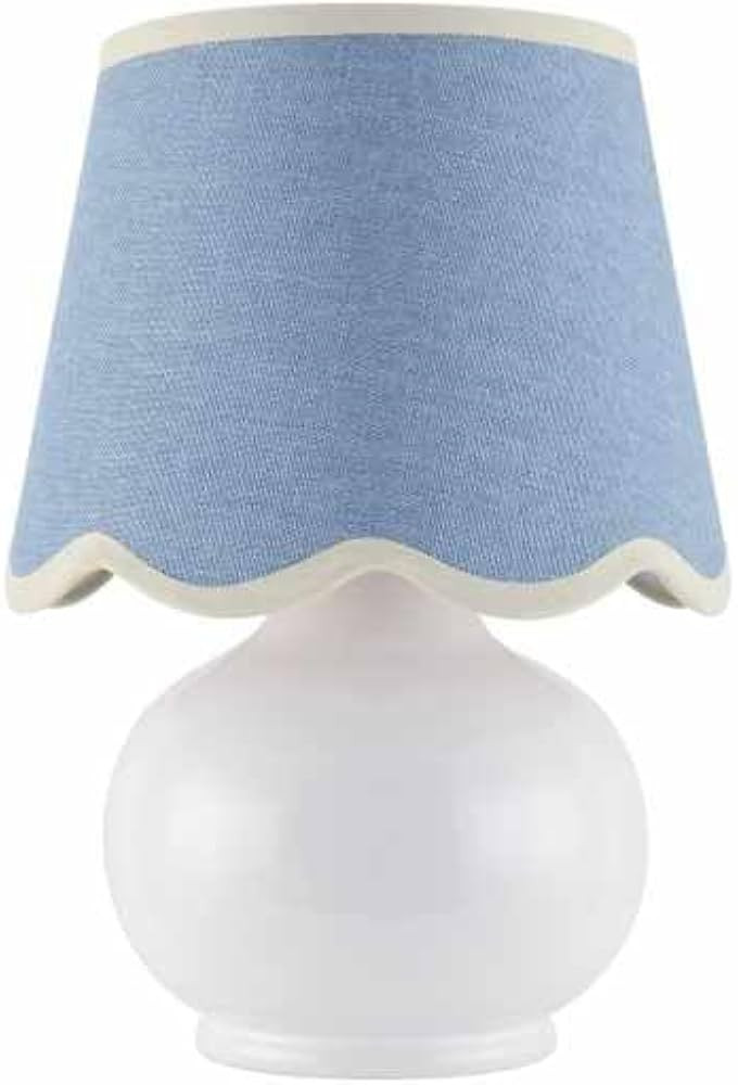 Benton Ceramic Table Lamp with Fabric Shade \u2013 13" Bedside Accent Lamp for Bedroom, Living Ro... | Amazon (US)