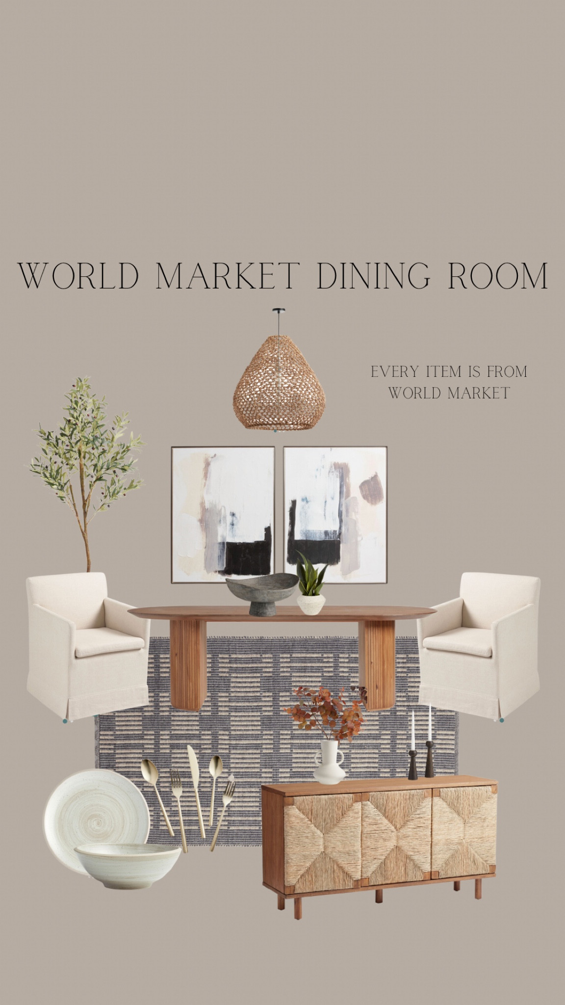 | World Market Dining Room Inspiration Board | All items are from World Market...

#LTKhome