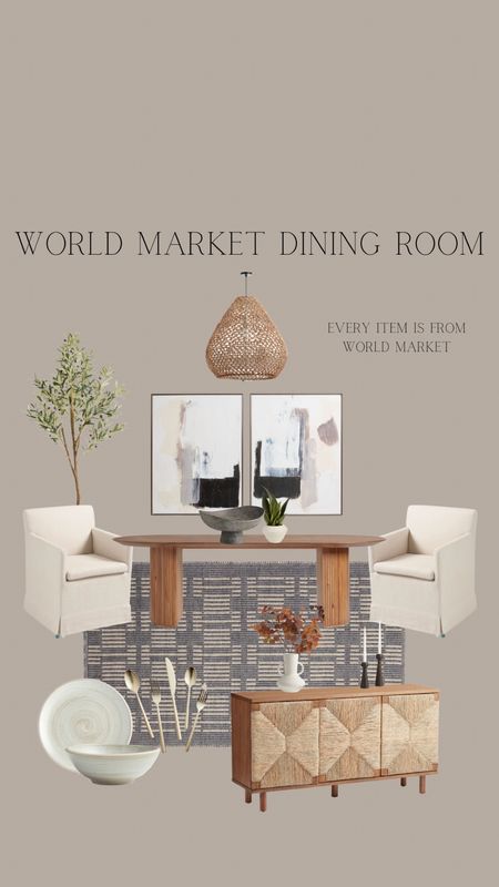 | World Market Dining Room Inspiration Board | All items are from World Market...

#LTKhome