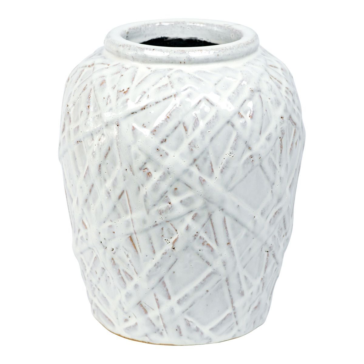 VIP Ceramic 9 in. White Modern Pot | Target