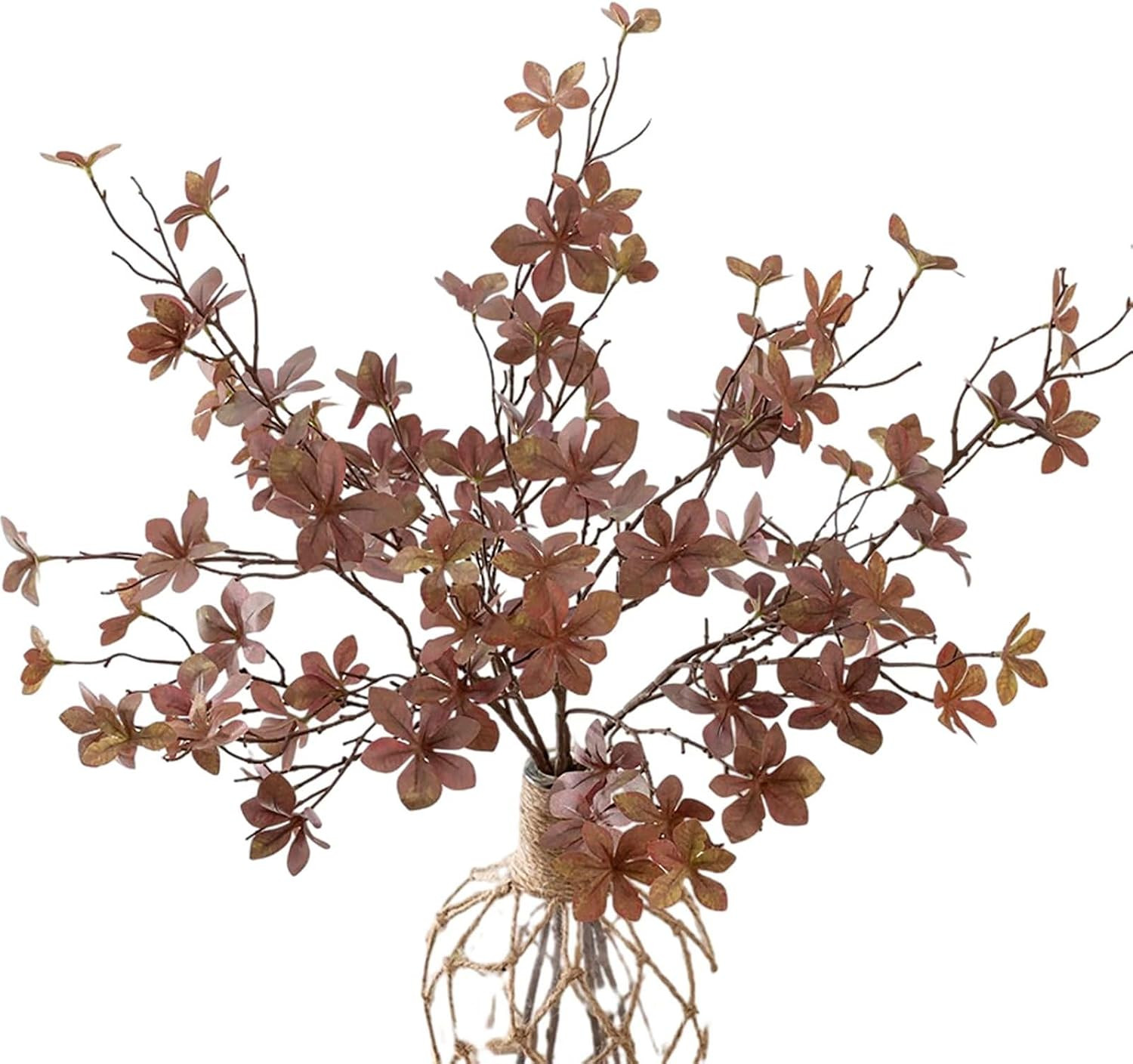 Emivery 6Pcs Fake Fall Greenery Stems, Artificial Fall Leaves Branches Faux Plants Silk Eucalyptus Leaves for Indoor Outdoor Home Table Centerpieces Thanksgiving Decoration | Amazon (US)