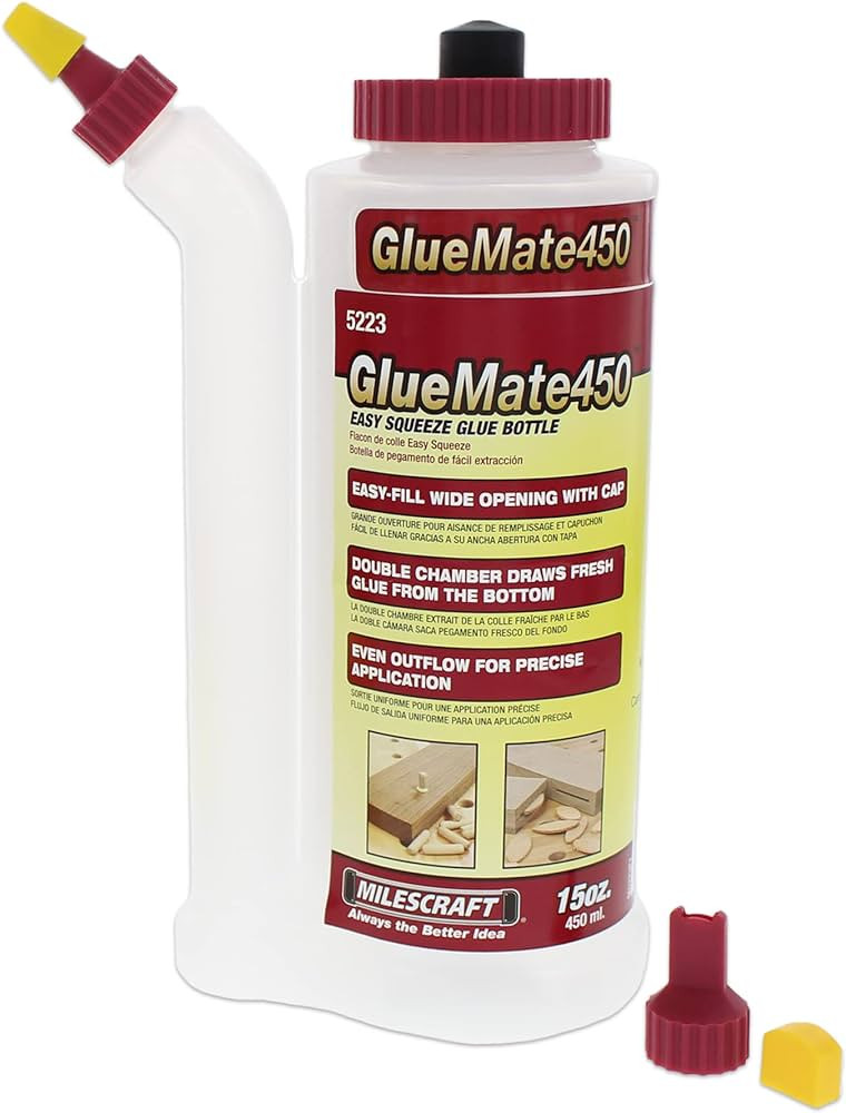 Milescraft 5223 Glue Mate 450-15oz. (450ml) Precision Wood Glue Bottle - Anti-Drip - Dowel and Bi... | Amazon (US)