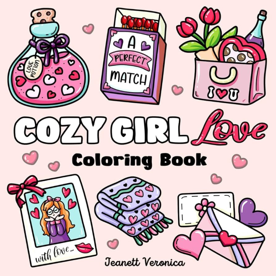 Cozy Girl Love Coloring Book: Bold and Easy Valentine's Day Inspired Designs for Adults & Teens. ... | Amazon (US)