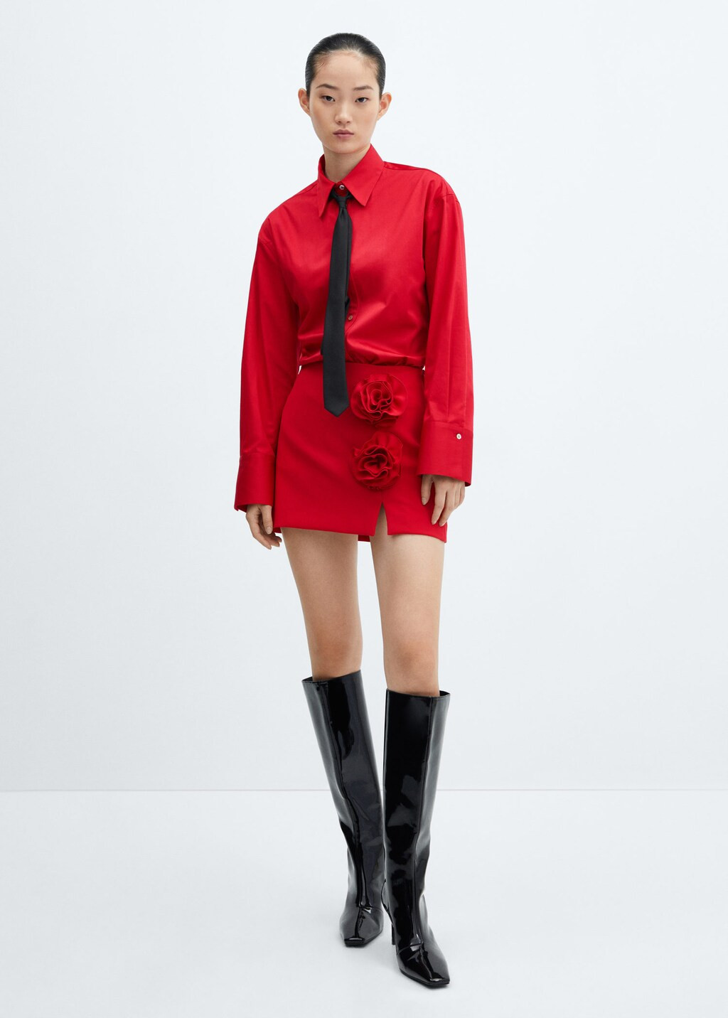 Flower appliqué miniskirt -  Women | Mango United Kingdom | MANGO (UK)