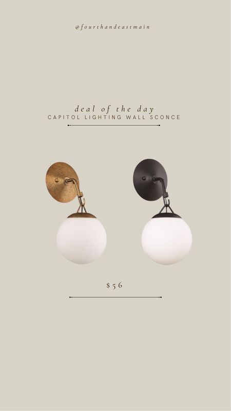 deal of the day // capitol lighting sconce only $56 and comes in 2 finishes. 

amber interiors 
lighting roindup sconce roundup 

#LTKhome