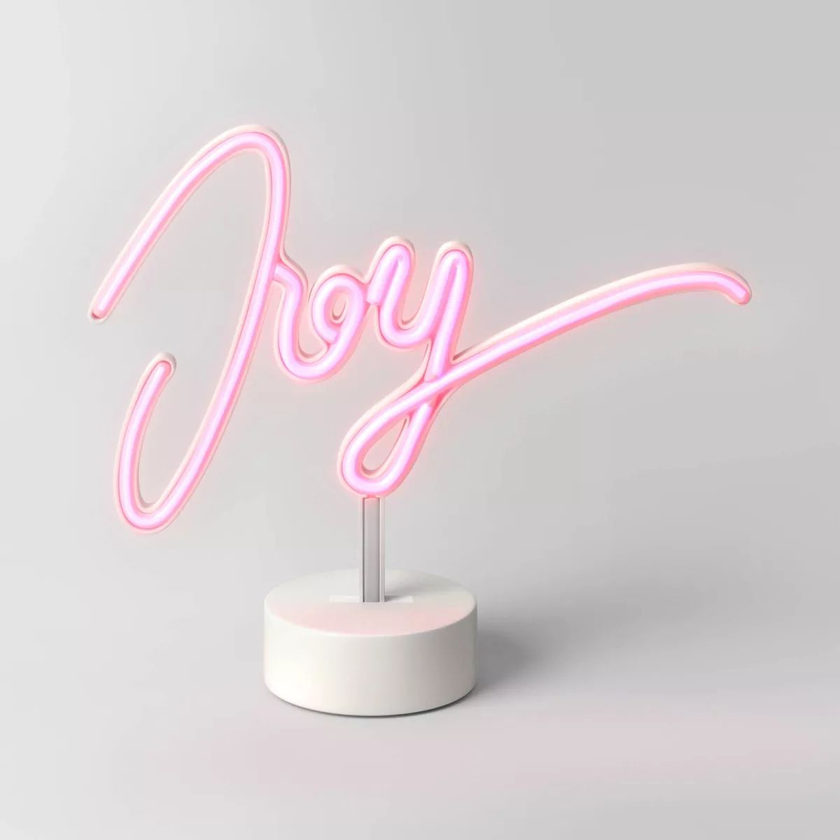9.75" Battery Operated Neon Style 'JOY' Christmas Novelty Sculpture Light Pink - Wondershop™ | Target