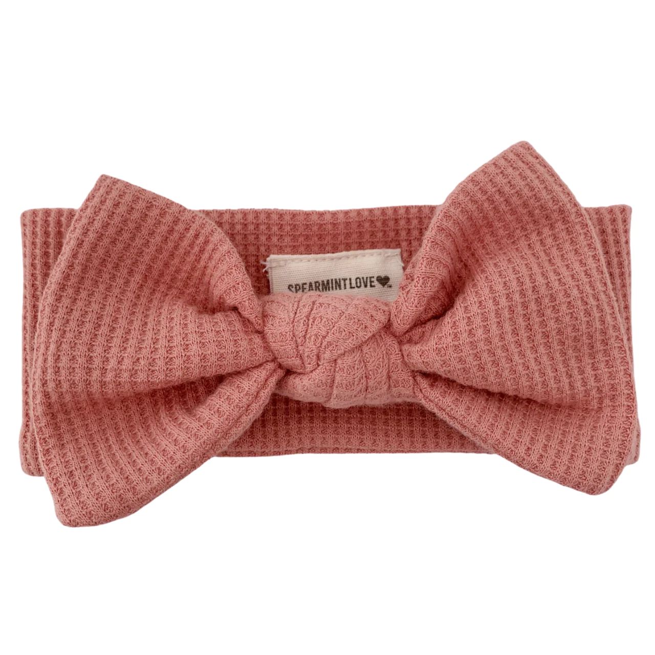 Organic Waffle Knot Bow, Dusty Rose | SpearmintLOVE
