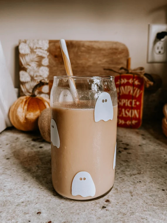 Ghost Beer Can Glass || Spooky Coffee Cup || Can Glass Halloween || Fall decor || Halloween gift ... | Etsy (US)