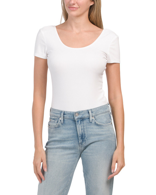Short Sleeve Scoop Neck Bodysuit | TJ Maxx