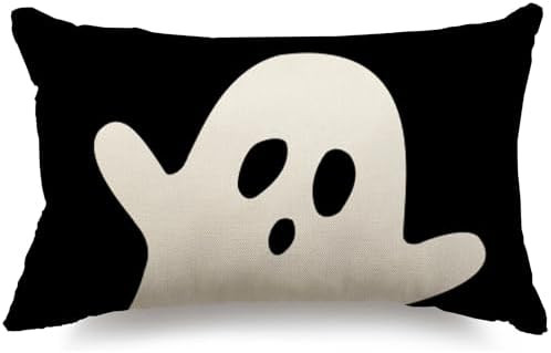 Halloween Pillow Cover 12x20 Ghost Pillow Covers Outdoor Halloween Decorations Pillows for Home D... | Amazon (US)