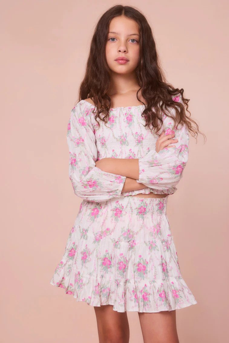 Girls Raf Cotton Floral Skirt | LoveShackFancy