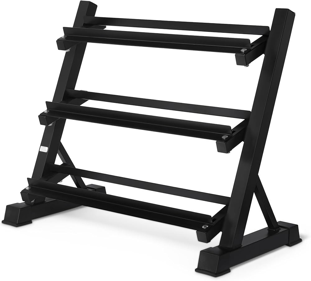 Amazon Basics 3-Tier Adjustable Dumbbell Weight Rack, Stand Only, Black | Amazon (US)