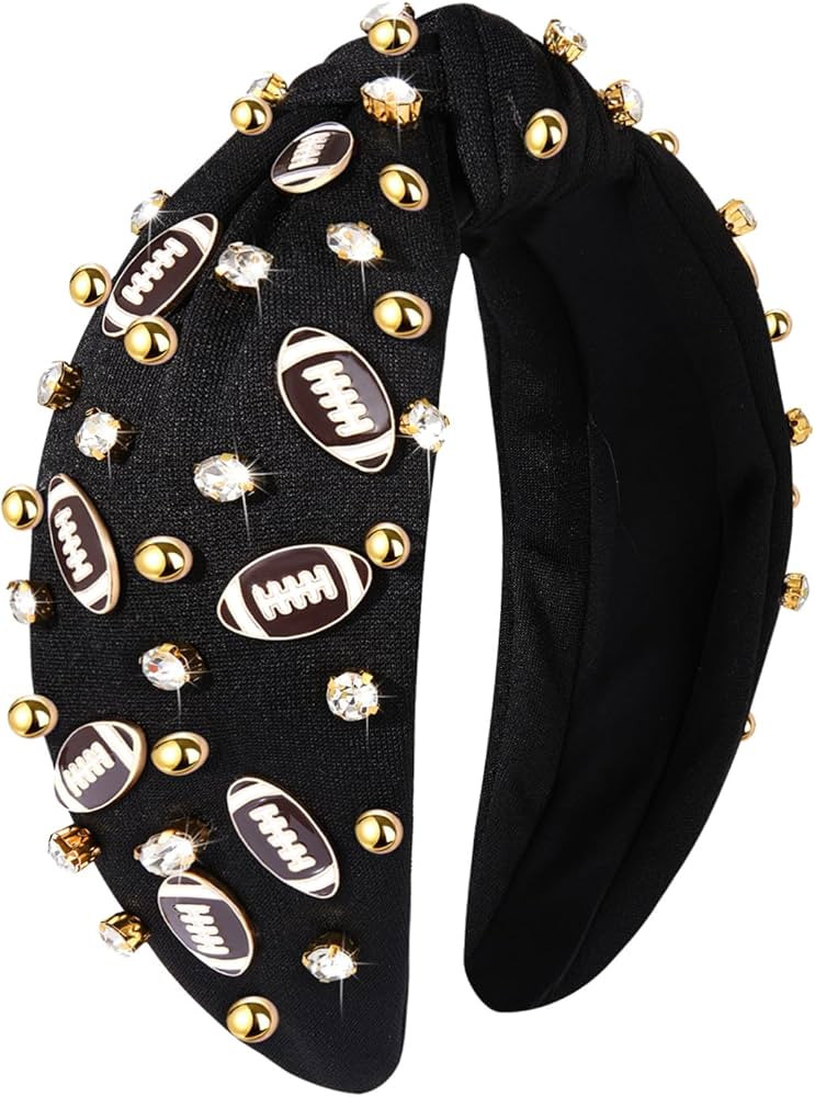 Football Headband for Women, Football Accessories, Crystal Rhinestone Knotted Headband Football C... | Amazon (US)
