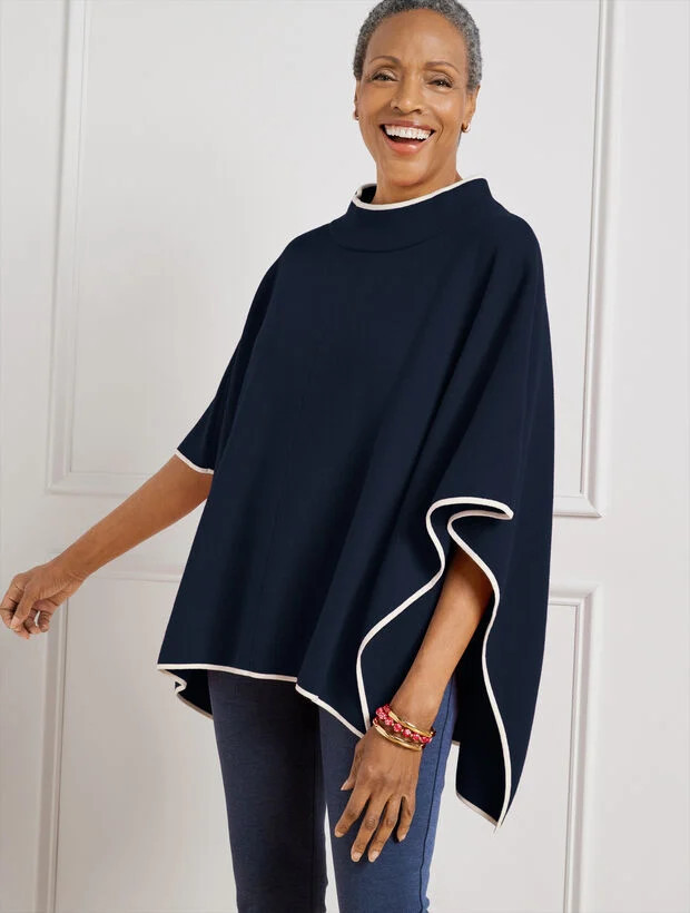Funnel Neck Poncho | Talbots