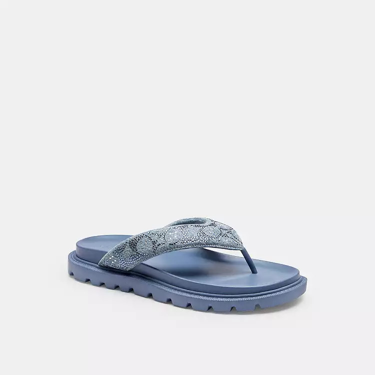 Brynn Thong Sandal In Crystal Signature Denim | Other Shoes | Coach | COACH\u00ae | Coach (US)