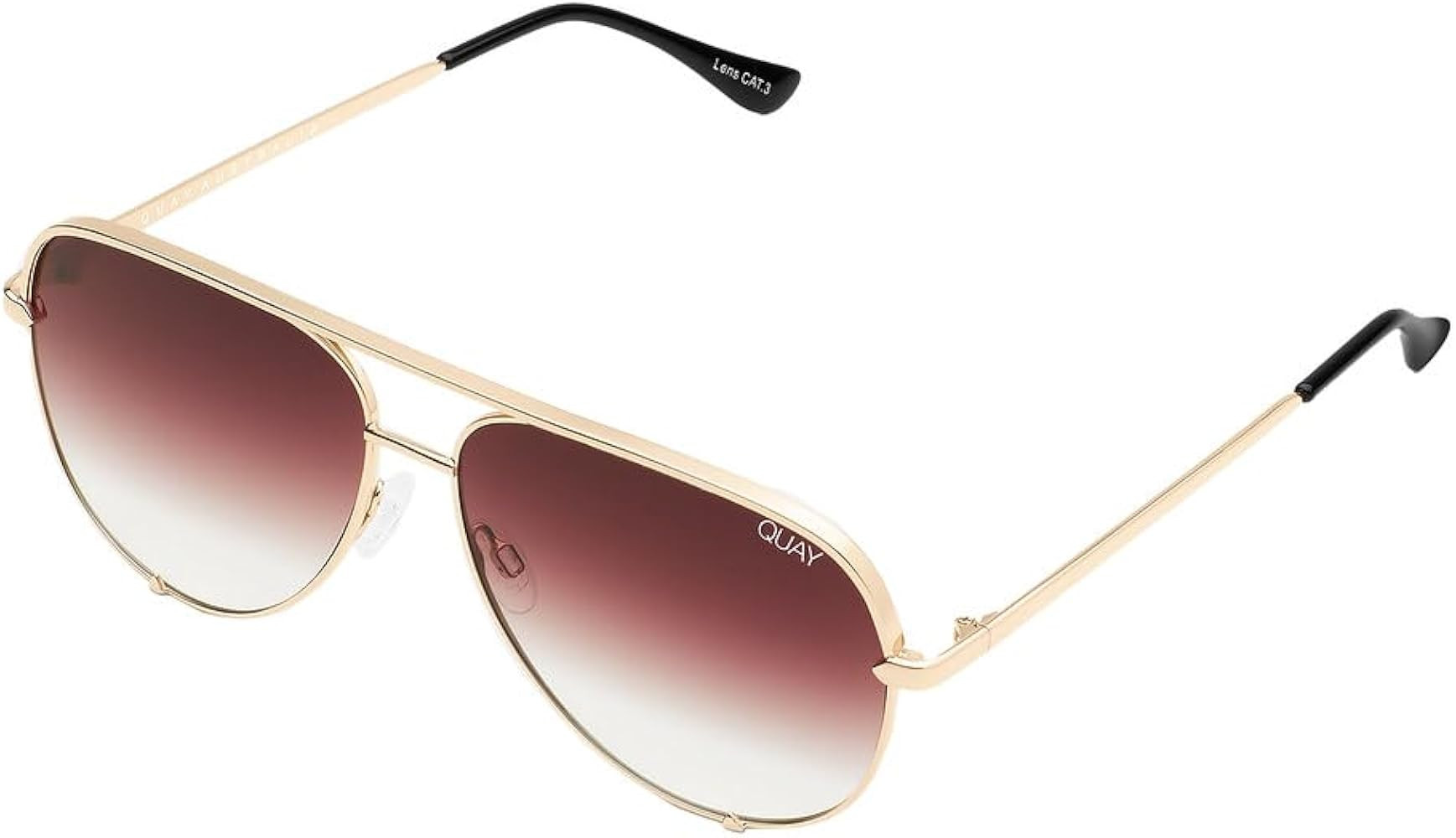 Quay Aviator Lenses with UV Protection, Oversized Sunglasses, Gold/Brown Fade, Large | Amazon (US)