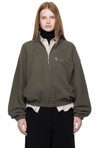 Rier - Green Fleece Sweater | SSENSE