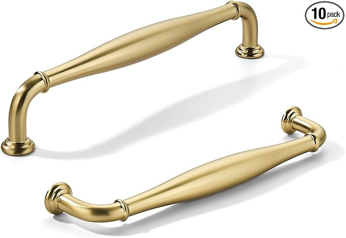 khtumeware 10 Pack 6inch(152mm) Hole Center Champagne Bronze Cabinet Pulls Solid Heavy-Duty Honey... | Amazon (US)