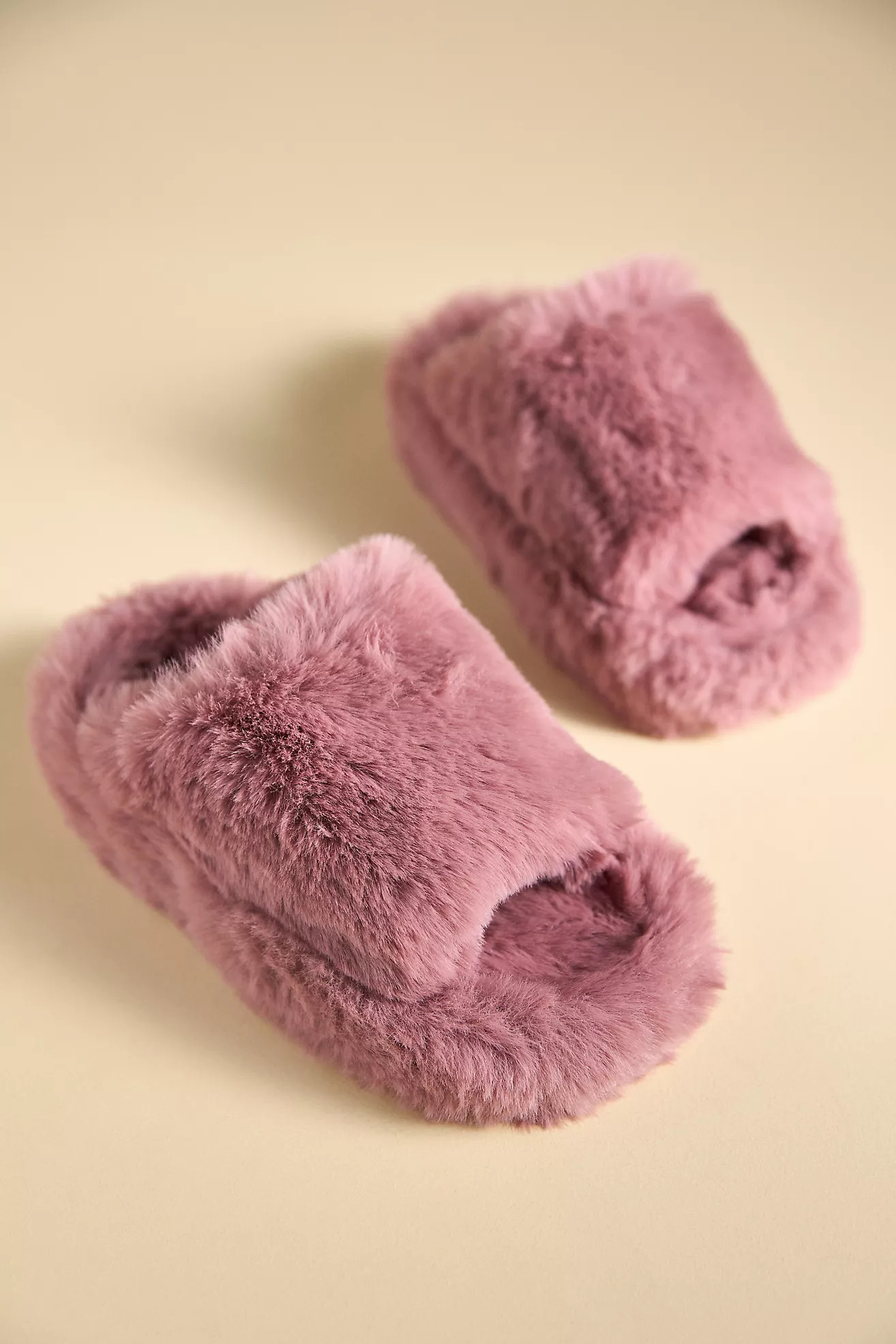Maeve Fuzzy Platform Slippers | Anthropologie (US)
