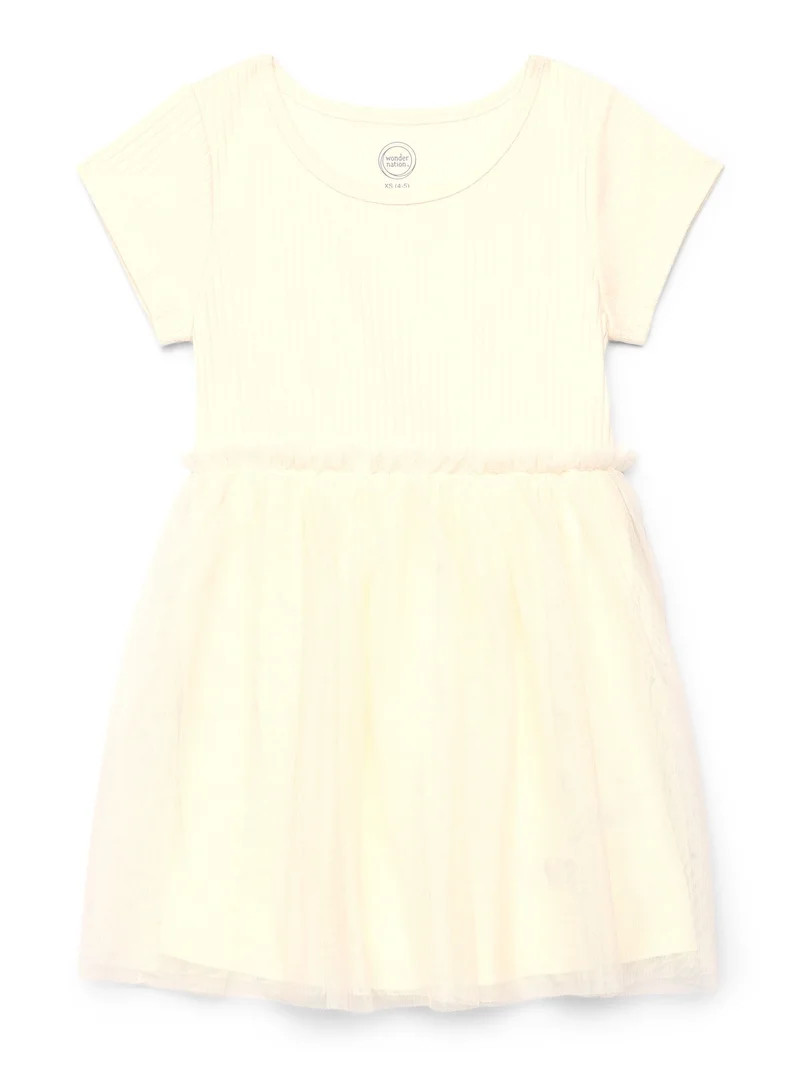 Wonder Nation Girls Tutu Dress with Short Sleeves, Sizes 4-18 & Plus | Walmart (US)