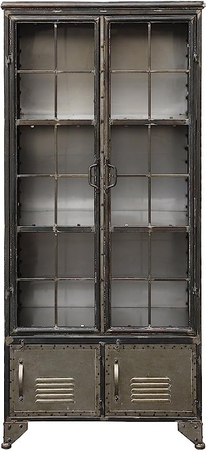 Creative Co-op Metal 4 Doors Cabinet, Black | Amazon (US)