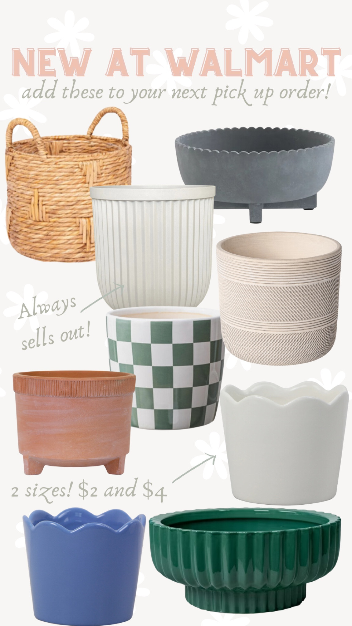 Great new planters at Walmart! 

THEBLOOMINGNEST planters spring flowers plants decor Walmart 

#LTKSeasonal #LTKHome #LTKFindsUnder50