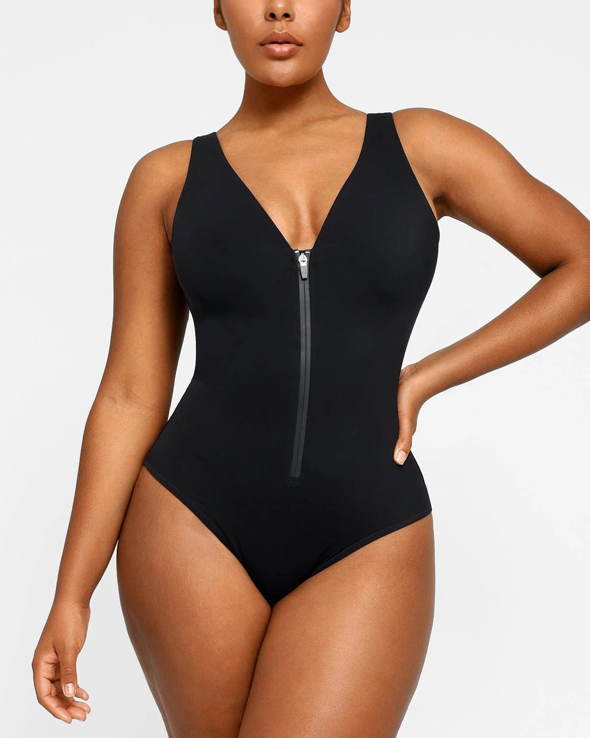 Smart Sculpt Plunge Zip Front Shaping Swimsuit | Shapellx Affiliate Program