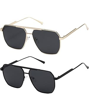 kimorn Polarized Sunglasses Womens Men Retro Oversized Square Vintage Shades Classic Large Metal ... | Amazon (US)