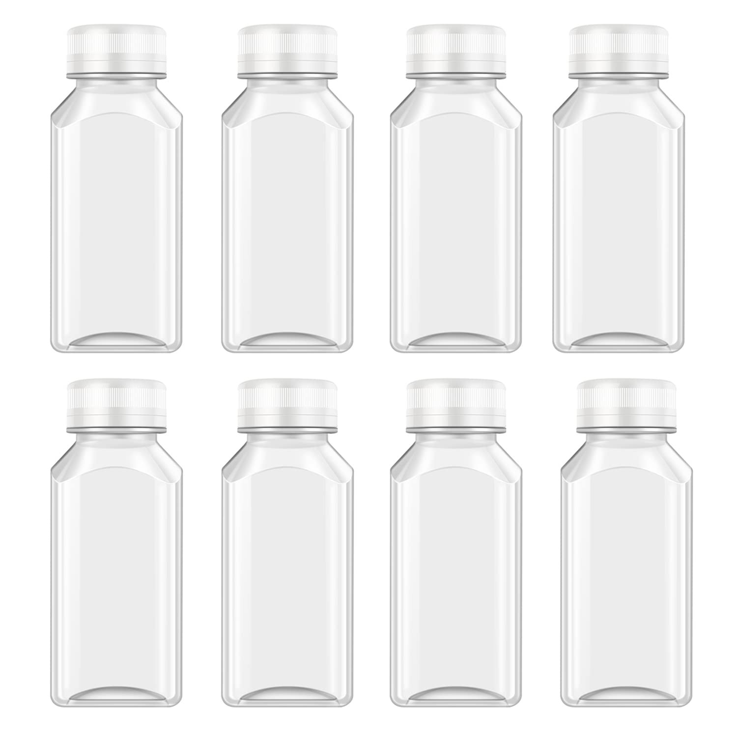 8 Pcs 8 Oz Juice Bottles Plastic Mini Fridge Bottles, Leak Proof, Beverage Containers for Juice, ... | Amazon (US)